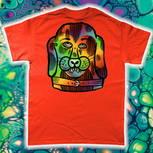 "PSYCHEDELIC SILLY PUPPY" FRONT AND BACK PRINT Tee- Assorted Colour