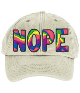 "NOPE"- Vintage, Low Profile Denim Style Caps