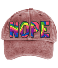 Load image into Gallery viewer, &quot;NOPE&quot;- Vintage, Low Profile Denim Style Caps
