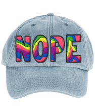 Load image into Gallery viewer, &quot;NOPE&quot;- Vintage, Low Profile Denim Style Caps
