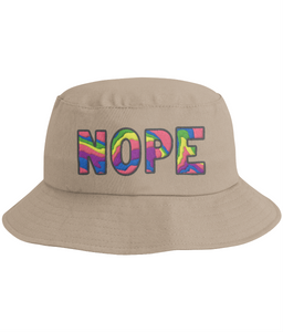 "NOPE" 90's Style Embroidered Bucket Hat- Various Colours