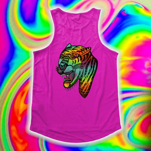 "PSYCHEDELIC PANTHER" FRONT AND BACK PRINT Vest- Assorted Colours