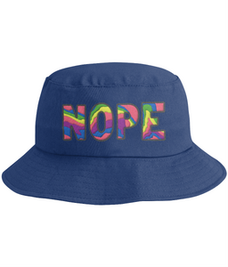 "NOPE" 90's Style Embroidered Bucket Hat- Various Colours