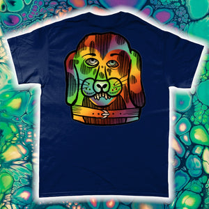 "PSYCHEDELIC SILLY PUPPY" FRONT AND BACK PRINT Tee- Assorted Colour