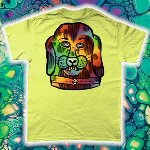 "PSYCHEDELIC SILLY PUPPY" FRONT AND BACK PRINT Tee- Assorted Colour