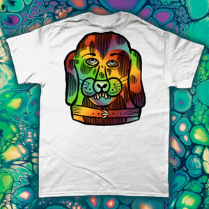 "PSYCHEDELIC SILLY PUPPY" FRONT AND BACK PRINT Tee- Assorted Colour