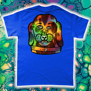 "PSYCHEDELIC SILLY PUPPY" FRONT AND BACK PRINT Tee- Assorted Colour