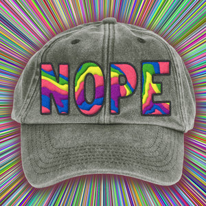 "NOPE"- Vintage, Low Profile Denim Style Caps