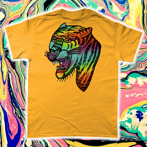 "PSYCHEDELIC PANTHER" FRONT AND BACK PRINT Tee- Assorted Colours