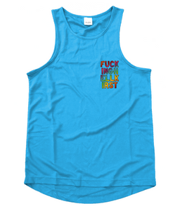 "PSYCHEDELIC SILLY PUPPY" FRONT AND BACK PRINT Vest- Assorted Colours