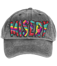 Load image into Gallery viewer, &quot;MISERY&quot; Low Profile, Embroidered, Dad Style Denim Cap
