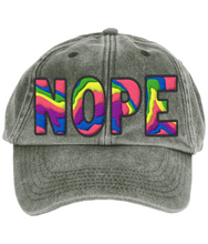 Load image into Gallery viewer, &quot;NOPE&quot;- Vintage, Low Profile Denim Style Caps
