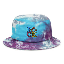 Load image into Gallery viewer, “FUCK” Embroidered tie dye bucket hat
